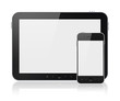 Digital Tablet PC With Mobile Smart Phone Isolated