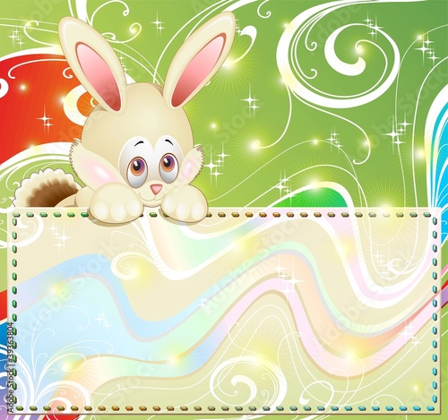 Coniglio Cartoon Pasqua-Banner-Cute Easter Rabbit Greeting Card