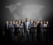 Photo: business people team with world map business people team with world map