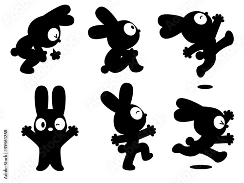 Ilustración: うさぎキャラクター シルエット うさぎキャラクター シルエット