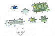 Euroschein unter Puzzle