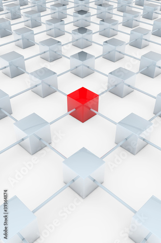 Illustration: Roter 3D-Quader Roter 3D-Quader