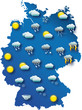 Ilustração vetorial : Wetter Karte von Deutschland Wetter Karte von Deutschland