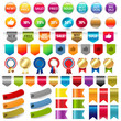 Sale Stickers And Web Ribbons Set