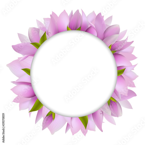 Vector: Magnolia With Circle Magnolia With Circle
