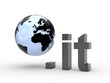 3D Domain it mit Weltkugel