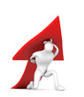 3d man turning the arrow on the upside