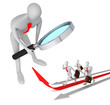 3d person watching on 3d man on the red arrow and his defeated c