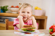 little girl with sandwich