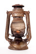 Old kerosene lantern burning with bright flame