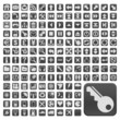 152 Buttons, grau, flach, grosse Symbole