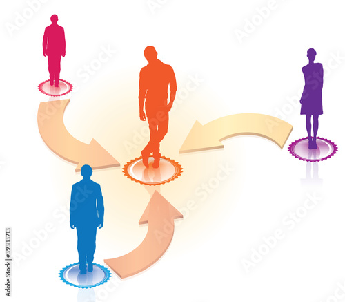 Illustration: management / réseaux sociaux / rencontre management / réseaux sociaux / rencontre