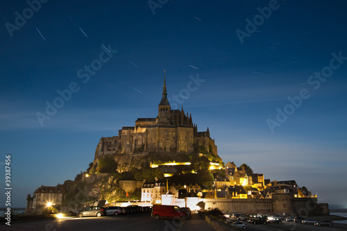 Photo: Mont Saint-Michel at midnight. Paris France Mont Saint-Michel at midnight. Paris France