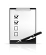 Pen and check boxes