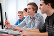 students in a computer classroom