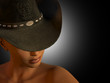 schönes Frau mit Cowboy Hut
