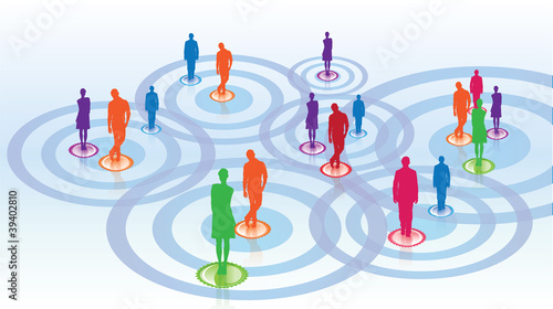 Illustration: management / réseaux sociaux / rencontre management / réseaux sociaux / rencontre