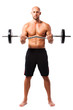 Sportler mit Langhantel beim Bizepstraining