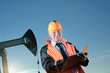 Photo: Engineer in an oil field Engineer in an oil field