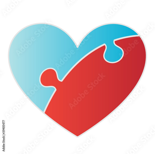 Vector: Heart Puzzle Heart Puzzle