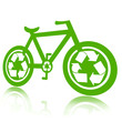 Green bicycle isolated over white background
