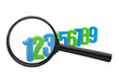 Photo: colored numbers increased through the magnifying glass colored numbers increased through the magnifying glass