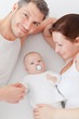 dad, mom and baby