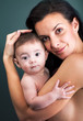 Loving mother holding baby