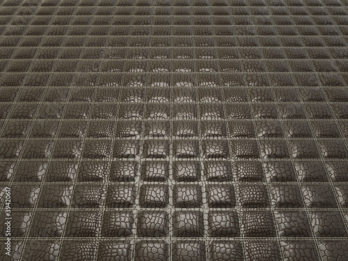 Photo: Black Alligator skin with stitched rectangles Black Alligator skin with stitched rectangles