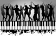 Dancing people silhouettes Dancing people silhouettes