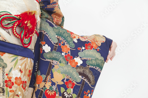 Photo: 振袖姿の女性の袂部分 振袖姿の女性の袂部分