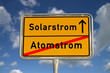 Deutsches Ortsschild Atomstrom  Solarstrom