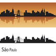 Sao Paulo skyline in orange background