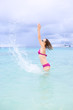 Girl having fun in ocean