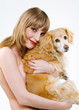 Frau mit Hund