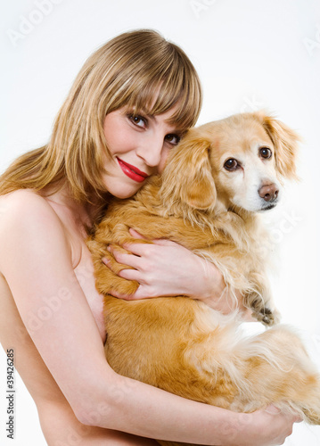 Foto: Frau mit Hund Frau mit Hund