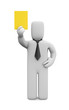 Person showing yellow card