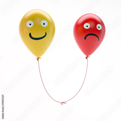 Illustration: Sad and happy balloons Sad and happy balloons
