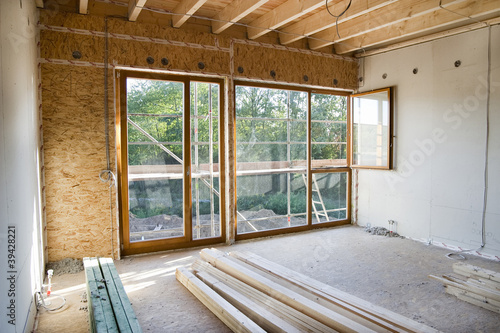 Foto: Holztafelbau innen Holztafelbau innen