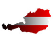 Karte und Fahne von Österreich Karte und Fahne von Österreich