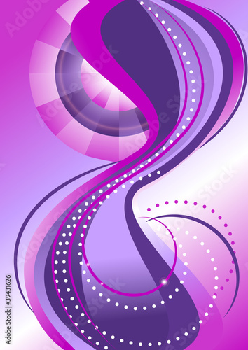 Vektor: Bands of circles and waves on the background with purple hues Bands of circles and waves on the background with purple hues