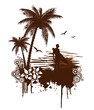 Surf grunge with surfer