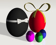 Illustration: Colored easter eggs family Colored easter eggs family
