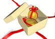 Illustration: Gift box with easter eggs Gift box with easter eggs
