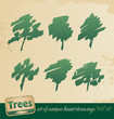 Trees -hand drawing set