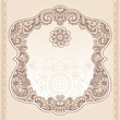 Henna Tattoo Paisley Doodle Frame Vector