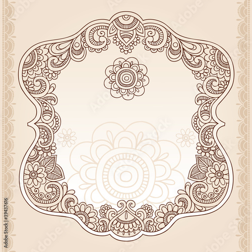 Vector: Henna Tattoo Paisley Doodle Frame Vector Henna Tattoo Paisley Doodle Frame Vector