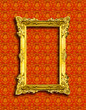 frame of golden wood on the wallpaper frame of golden wood on the wallpaper