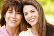 Photo: Portrait Hispanic mother and adult daughter Portrait Hispanic mother and adult daughter