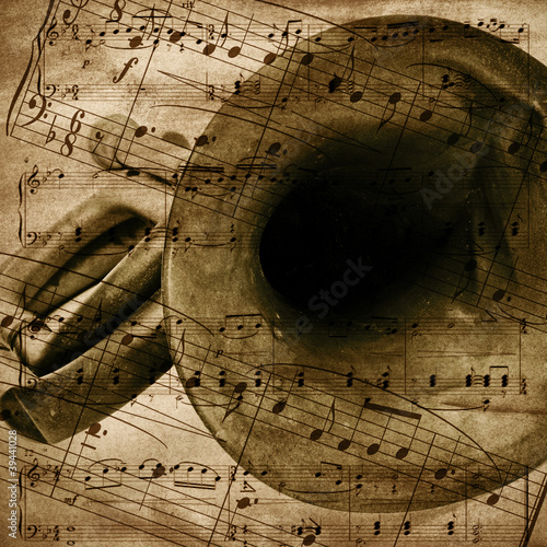 Photo: vintage-style musical background vintage-style musical background
